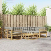Set vanjskih sofa s jastukom 5 pcs Bijela i svjetlosiva