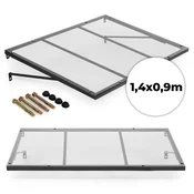 Northix Nadstrešek za vhodna vrata 140x90 cm UV zaščita jeklen okvir