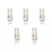Komplet 5 G9 LED žarnic prozornih 2W 370 lm 3000K