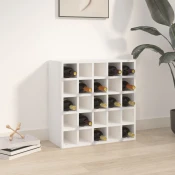 vidaXL Stojalo za vino belo 56x25x56 cm trdna borovina