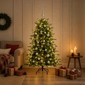 Umetna božična jelka z bučko 150 cm 150 LED Toplo bela