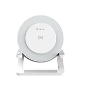 OEM Devia, Zvočnik Bluetooth 5.2 z nočno lučko in 15W indukcijskim polnilnikom, Bela, (5000250462)