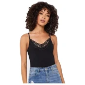 Vero Moda Ženska majica brez VMINGE Slim Fit 10229188 Black (Velikost XXL)