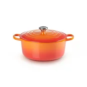 Le Creuset okrogel lonec, 6.7 L, oranžna/rdeča