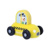Janod Cross roads Leseni avto za potiskanje Taxi rumena