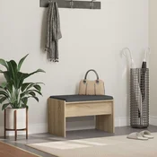 vidaXL Haldna klop z blazino Sonoma hrast 60 x 38 x 46 cm