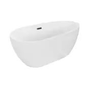 Mexen Eos prostostoječa kad 150 x 75 cm, bela, črn preliv - 52471507500-70