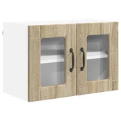 Vidaxl Stenski stekleni omarica PORTO Sonoma hrast 60 x 31 x 40 cm