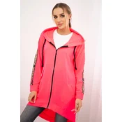 Sweatshirt with back zip pink neon