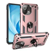 GS Oklepni ovitek za Xiaomi Mi 11 Lite/Mi 11 Lite 5G/11 Lite 5G NE, Nox Case Ring, roza zlata