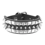 Zapestnica LEATHER & STEEL FASHION - Spikes and Pyramids - LSF1 164