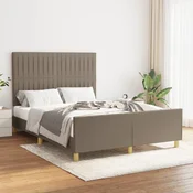 vidaXL Posteljni okvir brez vzmetnice taupe 140x200 cm blago
