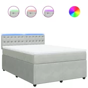 vidaXL vidaXL Box spring postelja z vzmetnico svetlo siv 140x190 cm žamet, (21304492)