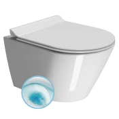 KUBE X stensko stranišče, GeniusFlush, 36x50cm, belo ExtraGlaze - Bela - 36x34,5x50 cm - GSI - KUBE X - 24 - Keramika - Lepilo - Drugo - Classic - 360 - 345 - 500 - 14