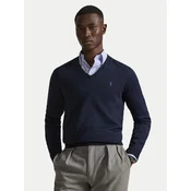 Polo Ralph Lauren Pulover Ls Sf Vn Pp 710670789004 Mornarsko modra Slim Fit