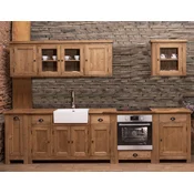 Casa Padrino country style fitted kitchen brown 343 x 65 x H. 90 cm - Solid wood kitchen - Dining room furniture in country style - Country style solid wood fitted kitchens