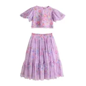 Next Komplet Lehenga  svetlo modra / zelena / sivka / roza