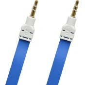 AUX kabel 2x3,5mm Jack 3m modri raven (eko embalaža)