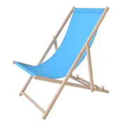 Bahama POLYESTER naravni leseni ležalnik – MODRA