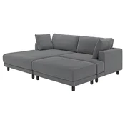 UPPAKRA Modularna sofa trosed, s lenjivcem, levo sa stolicicom/Johanneshov tamnosiva