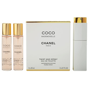 Chanel Coco Mademoiselle toaletna voda za ženske 3x20 ml (1x  polnilna + 2x polnilo)
