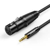 Ugreen 3,5-mm mini jack (moški) na XLR (ženski) avdio kabel, 1 m, črn