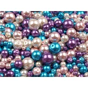Steklene voščene kroglice mešanica velikosti in barv O4-12 mm - mešanica (50 g)