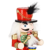 springos Hrestač 15,5 cm z bobnom, večbarvni leseni vojak, božična figura., (21638333)