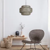 Steinhauer Visoka svetilka Sparkled Light 4478ZW, pletena iz bambusa, O 53 cm - Dnevna soba/jedilnica - črna, svetlo les