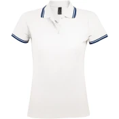 PASADENA WOMEN ženska polo majica sa kratkim rukavima - Bela/teget , XXL