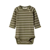 LilAtelier Pajac/bodi NBMKAIL oliva/bela