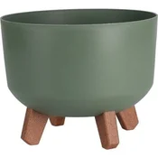 ProGarden Lonec za rože KO-Y89300580 na okroglih nogah 24 cm zelene barve