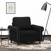 Vidaxl vidaXL Fotelj, črne barve, 60 cm, oblazinjen z žametom