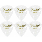 Fender 351 Shape Premium Pick Thin White Moto 6 Pack