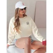 Bluza damska oversize z haftem SOFTSLON ecru Dstreet