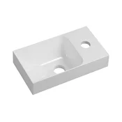 Sapho - Viseči umivalnik PICCOLINO 30x17 cm z desnim odtokom/iz litega marmorja/bela