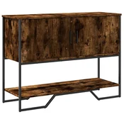 Vidaxl Konzolna mizica dimljen hrast 100x35x74,5 cm inženirski les