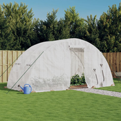 Staklenik s celicnim okvirom bijeli 10 m2 5 x 2 x 2,3 m