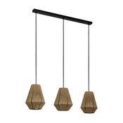 EGLO Viseca lampa ALDERNEY 3xE27 90 cm crna/natur 43786