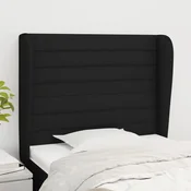 Vidaxl vidaXL Vzglavnik s krilci črne barve 83x23x118/128 cm blago