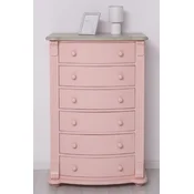 Casa Padrino country style chest of drawers pink/gray 80 x 48 x H. 120 cm - Solid wood cabinet with 6 drawers - Country style bedroom furniture - Furniture in country style