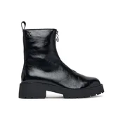 Calvin Klein Škornji Chunky Zip Boot Shiny Lth HW0HW03200 Črna