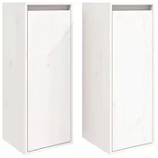 MAISON CHIC Stenska omarica - Zidna omarica 2 kosa bela 30x30x80 cm trdna borovina iu1063, (22062779)