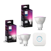 Komplet 3x LED RGBW prigušiva sijalica Philips Hue WACA GU10/4,2W/230V+ Hue bridge