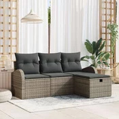 Set sofe s jastukom s pohranom 4 pcs Siva poliratan