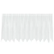 Vidaxl Čipkasta Zavesa z zavesami Cvetlični Bela 80 x 300 cm Poliester