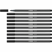 NEW Flomastri Stabilo Pen 68 Črna (10 Kosi)