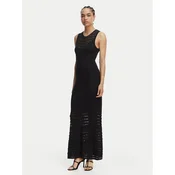 LOLA CASADEMUNT Pletena obleka MS2616001 Črna Slim Fit