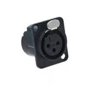 Neutrik NC 3 FD-LX-B FXLR crni ugradni pozlaceni