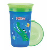 Nuby Skodelica brez pretoka 360° 300ml, 6 m+ modra/zelena